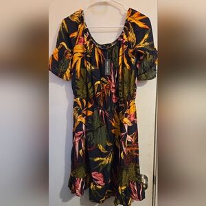 New Look Leafy Print Dress Size XL